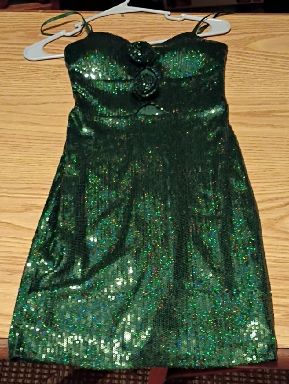 City Studio Emerald Green Sequin Mini Dress